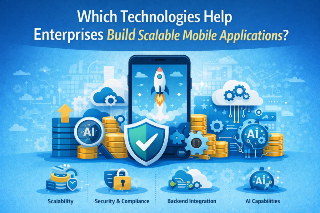 Scalable enterprise mobile app technologies infographic