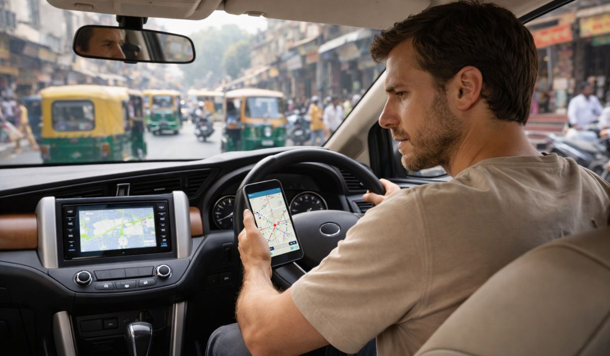 self drive car agra raffic