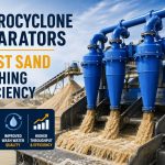 Hydrocyclone separators enhancing sand washing efficiency through superior separation, cleaner water output, and higher throughput in modern processing plants.