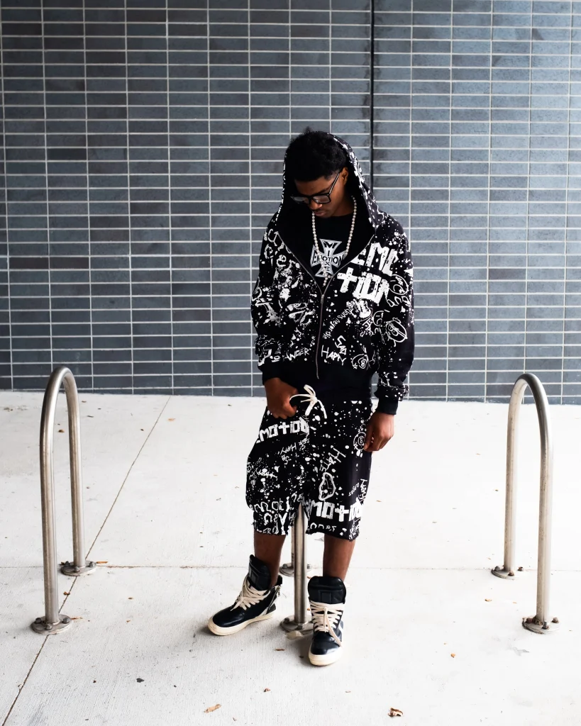 Mixed Emotion Black Graffiti Shorts