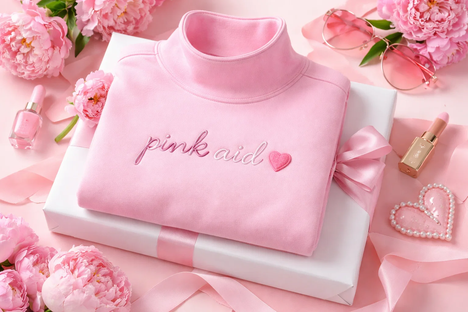 Pink Aid x Parke Mockneck Sweatshirt
