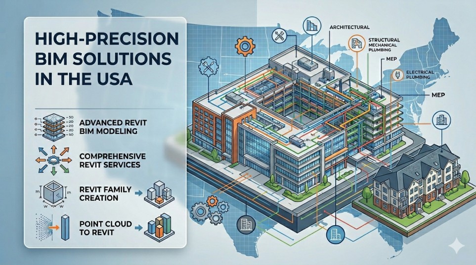 Revit Modeling Company in USA – High-Precision BIM Solutions