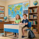 combined_dual_desk school furniture for kids