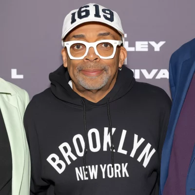 Spike Lee wearing MVFF Award hoodie from Celebrity hoodies USA collection