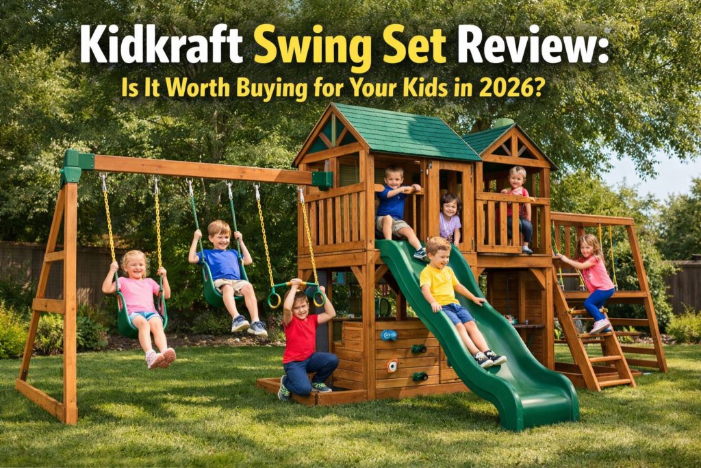 Kidkraft swing set from Toys UAE designed for safe, durable, and fun outdoor play for children